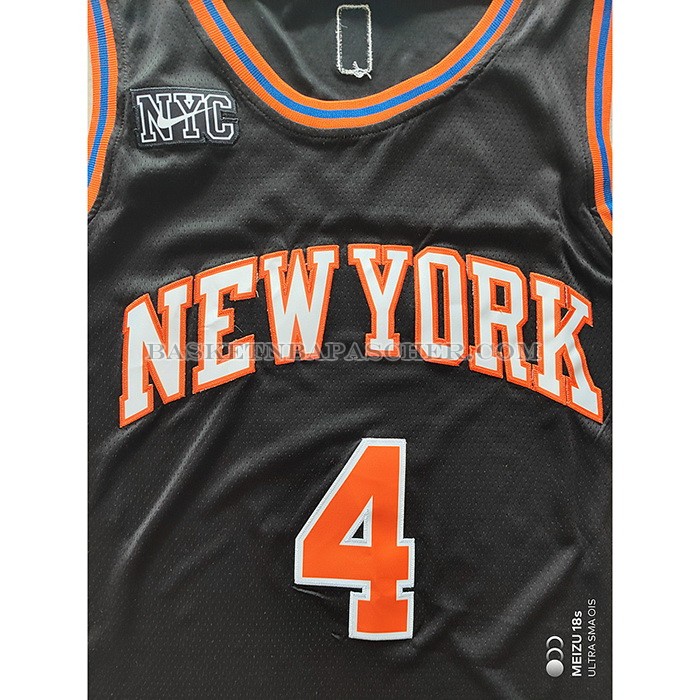 Maillot New York Knicks Derrick Rose NO 4 Ville 2021-22 Noir